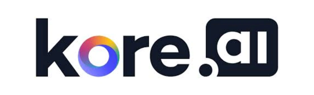 Logo "kore.ai" menampilkan huruf dengan warna dan desain modern, mencerminkan perusahaan teknologi yang mengkhususkan diri dalam AI, berfokus pada inovasi digital.