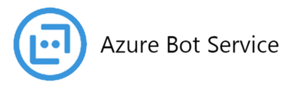 Logo Azure Bot Service dengan desain sederhana menampilkan simbol bot bercirikan dua titik dan garis. Dikenal sebagai platform untuk pengembangan chatbot.