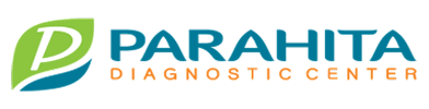 Logo Parahita Diagnostic Center menonjolkan huruf 