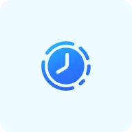Sebuah jam dengan desain minimalis menunjukkan waktu, dikelilingi oleh garis melingkar yang memberikan kesan dinamis, menciptakan suasana modern dan efisien.